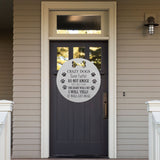 Crazy Dogs Live Here Do Not Knock ~ Custom Porch Sign | Metal Porch Sign | Custom Pet Owner Gifts | Personalized Metal Sign