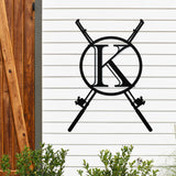 Fishing Pole Monogram ~ Metal Porch Sign | Outdoor Sign | Front Door Sign | Metal Mountain Sign