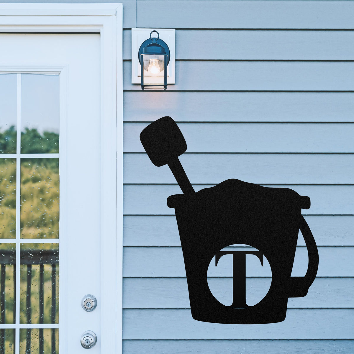 Sand Bucket Monogram Sign ~ Metal Porch Sign - Outdoor Sign - Front Do ...