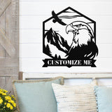 Eagle Custom Family Sign ~ Metal Porch Sign - Outdoor Sign - Front Door Sign - Metal Mountain Sign - Woodland Sign