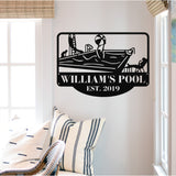 Family Pool Sign ~ Metal Porch Sign | Outdoor Sign | Front Door Sign | Metal Pool Sign