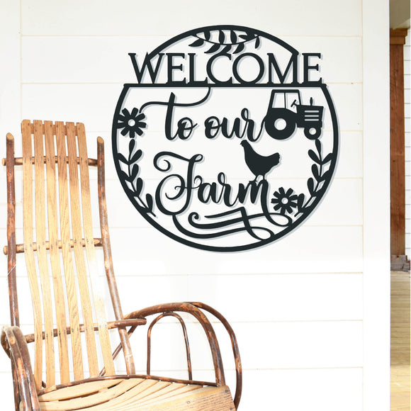 Welcome To The Farm ~ Custom Porch Sign | Metal Porch Sign | Custom Gifts | Personalized Metal Sign