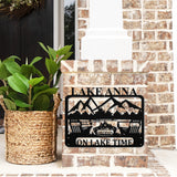 On Lake Time Family Name Sign ~ Metal Porch Sign - Outdoor Sign - Front Door Sign - Metal Lake Sign - Lake House