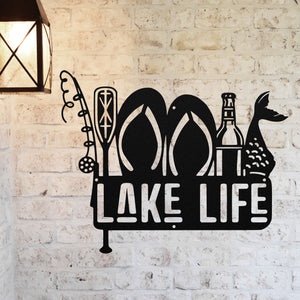 Lake Life Sign ~ Metal Porch Sign - Outdoor Sign - Front Door Sign - Metal Lake Sign - Lake House