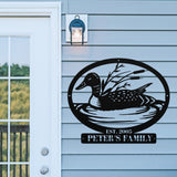 Custom Duck Name Sign ~ Metal Porch Sign - Outdoor Sign - Front Door Sign - Metal Lake Sign - Lake House