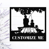 Son And Father Fishing Custom Sign ~ Metal Porch Sign - Outdoor Sign - Front Door Sign - Metal Lake Sign - Lake House