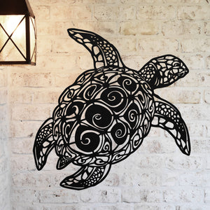 Sea Turtle Sign ~ Metal Porch Sign - Outdoor Sign - Front Door Sign - Metal Beach Sign - Beach House