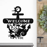 Marine Life Welcome Sign ~ Metal Porch Sign - Outdoor Sign - Front Door Sign - Metal Beach Sign - Beach House
