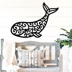 Whale Cut Out Sign ~ Metal Porch Sign - Outdoor Sign - Front Door Sign - Metal Beach Sign - Beach House