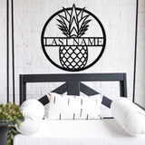 Pineapple Last Name Sign ~ Metal Porch Sign | Outdoor Sign | Front Door Sign | Metal Summer Sign