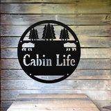 Cabin Life Sign ~ Metal Porch Sign | Outdoor Sign | Front Door Sign | Metal Hunting Sign | Cabin Sign