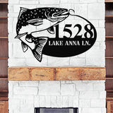 Fish Custom Address Sign ~ Metal Porch Sign | Outdoor Sign | Front Door Sign | Metal Lake Sign | Cabin Sign