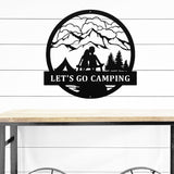 Let's Go Camping Sign ~ Metal Porch Sign | Outdoor Sign | Front Door Sign | Metal Camper Sign | Camping Sign