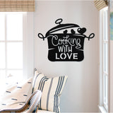 Cooking With Love ~ Outdoor Metal Sign, Metal Sign, Wedding Gift,  Personalized Metal Sign, Gift For Couple, Metal Wall Art, Word Wall Art