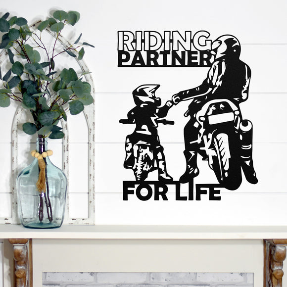Riding Partner For Life Sign ~ Metal Sign - Outdoor Sign - Personalized Home Sign - Gift For Him