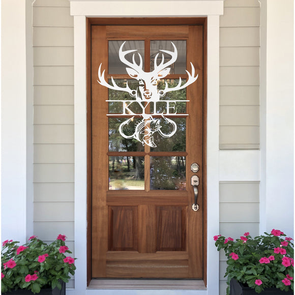 Deer Last Name Family Monogram ~ Custom Porch Sign | Metal Porch Sign | Custom Gifts | Personalized Metal Sign