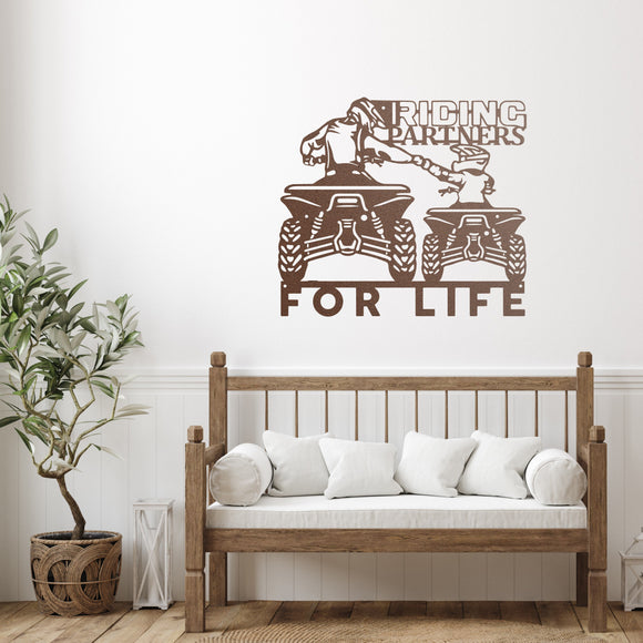 Partner For Life Sign ~ Metal Porch Sign - Outdoor Sign - Personalized Metal Sign - Four Wheeler Sign