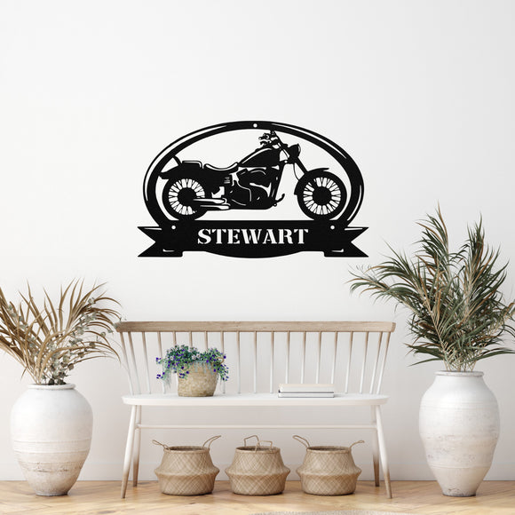 Motorcycle Custom Sign ~ Metal Porch Sign - Outdoor Sign - Personalized Metal Sign - Motorcycle Sign