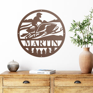 Snow Mobile Custom Sign ~ Metal Porch Sign - Outdoor Sign - Personalized Metal Sign - Snowboarding Sign