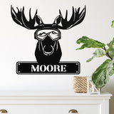 Moose Snowboarding Custom Sign ~ Metal Porch Sign - Outdoor Sign - Personalized Metal Sign - Snowboarding Sign