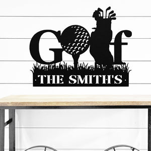 Custom Golf Sign ~ Metal Porch Sign - Outdoor Sign - Personalized Metal Sign - Golfing Sign - Gift For Him