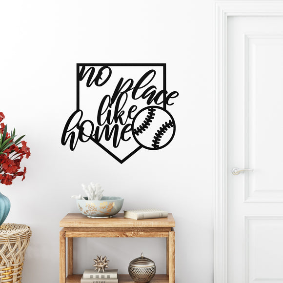 No Place Like Home Baseball Sign ~ Metal Porch Sign - Outdoor Sign - Personalized Metal Sign - Baseball Home Sign