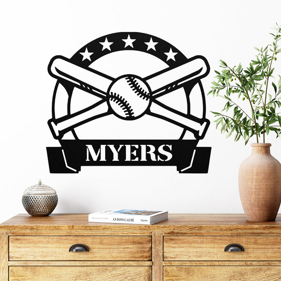 Custom Baseball Home Sign ~ Metal Porch Sign - Outdoor Sign - Personalized Metal Sign - Baseball Home Sign