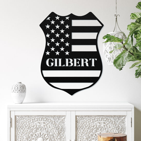 Police Custom Name Sign ~ Metal Porch Sign - Outdoor Sign - Personalized Metal Sign - Occupational Sign