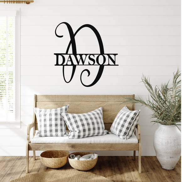 Monogram Last Name Sign ~ Metal Porch Sign - Outdoor Sign - Personalized Metal Sign - Family Monogram Sign