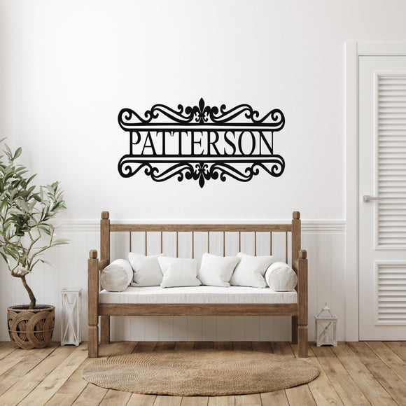 Last Name Split Monogram Sign ~ Metal Porch Sign - Outdoor Sign - Personalized Metal Sign - Family Monogram Sign