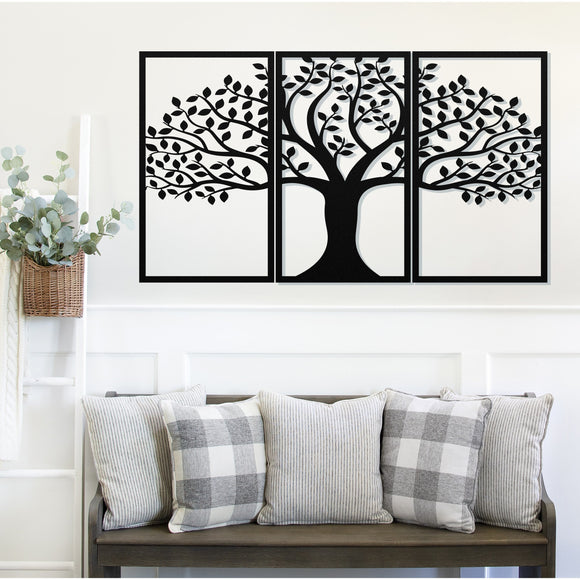 Family Tree Three Piece Set ~ Metal Porch Sign - Outdoor Sign - Personalized Metal Sign - Family Monogram Sign