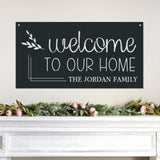 Welcome To Our Home Custom Sign ~  Outdoor Metal Sign, Door Hanger Sign, Last Name Sign, Wedding Gift,  Personalized Metal Sign
