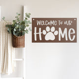 Welcome To Our Home Paw Pint ~ Custom Porch Sign | Metal Porch Sign | Custom Gifts | Personalized Steel Sign