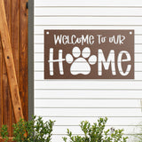 Welcome To Our Home Paw Pint ~ Custom Porch Sign | Metal Porch Sign | Custom Gifts | Personalized Steel Sign