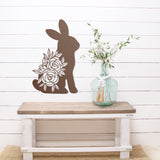 Floral Bunny Sign ~ Metal Porch Sign | Personalized Metal Sign | Farm Porch Sign