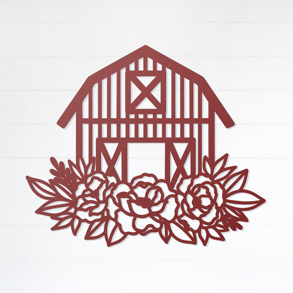 Floral Barn Sign ~ Metal Porch Sign | Personalized Metal Sign | Custom Porch
