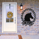 Horse Floral Frame Sign ~ Metal Porch Sign | Personalized Metal Sign | Custom Porch