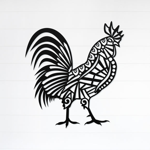 Tribal Rooster Sign ~ Metal Porch Sign | Personalized Metal Sign | Custom Porch