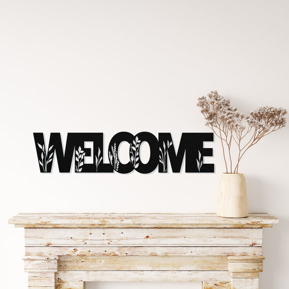 Welcome Floral Sign ~ Metal Porch Sign | Personalized Metal Sign | Custom Porch