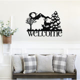 Welcome Deer Scene ~ Metal Porch Sign | Personalized Metal Sign | Custom Porch