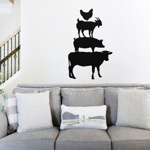 Stacked Farm Animals ~ Metal Porch Sign | Personalized Metal Sign | Custom Porch