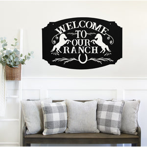 Welcome To Our Ranch ~ Metal Porch Sign | Personalized Metal Sign | Custom Porch