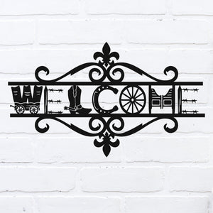 Western Welcome ~ Metal Porch Sign | Personalized Metal Sign | Custom Porch
