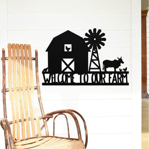 Welcome To Our Farm ~ Metal Porch Sign | Personalized Metal Sign | Custom Porch
