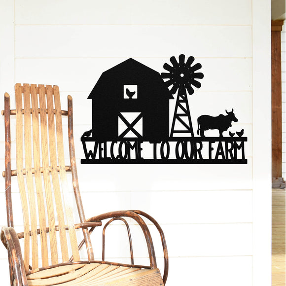 Welcome To Our Farm ~ Metal Porch Sign | Personalized Metal Sign | Custom Porch