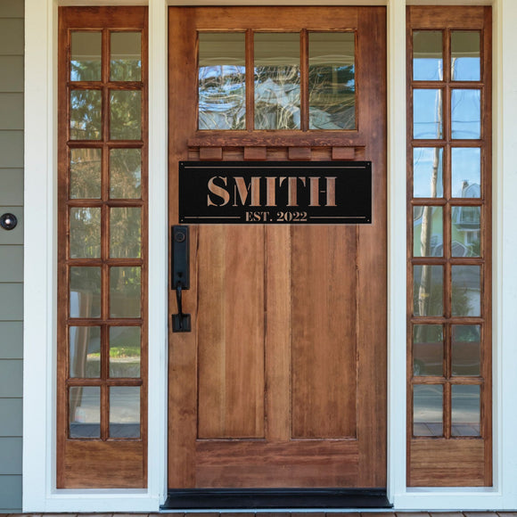 Custom Last Name Family Sign ~ Metal Porch Sign, Custom Family Home Sign, Last Name Family Sign, Front Door Metal Sign, House Number Sign