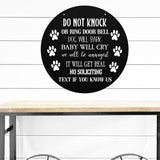 Do Not Knock Dog Will Bark Metal Sign ~ Outdoor Metal Sign, Custom Metal Sign, Metal Door Hanger, Personalized Metal Sign, Housewarming Gift