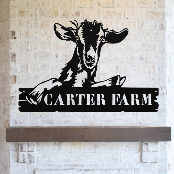 Custom Goat Farm Welcome Sign ~ Metal Porch Sign | Metal Gate Sign | Farm Entrance Sign | Metal Farmhouse | Goat Sign