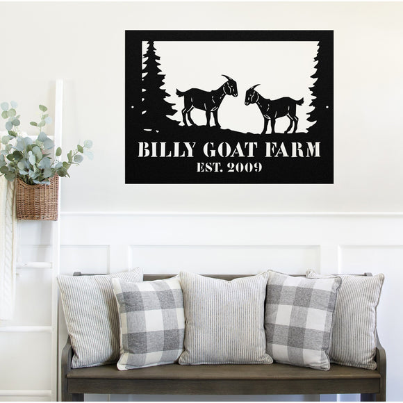 Personalized Goat Farm Welcome Sign ~ Metal Porch Sign | Metal Gate Sign | Farm Entrance Sign | Metal Farmhouse | Goat Sign