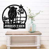 Monogram Cow Farm Welcome Sign ~ Metal Porch Sign | Metal Gate Sign | Farm Entrance Sign | Metal Farmhouse